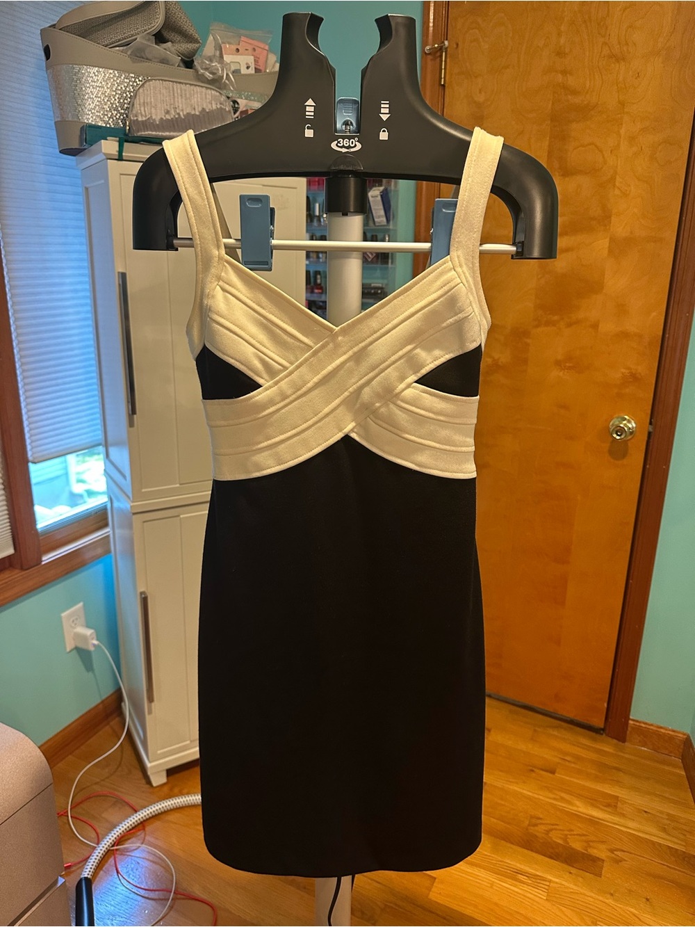 Morgan McFeeters Black and White Cross-Band Mini Dress